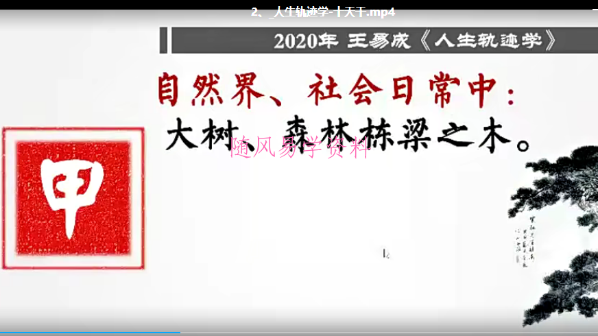 王易成 庚子年 新派八字,认人生轨迹预测学视频课程18集