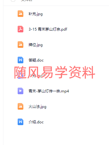 青禾-茅山灯传一宗视频+文档（视频较模糊）介意勿拍