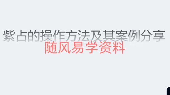 无忧老叔   紫占操作方法7集视频