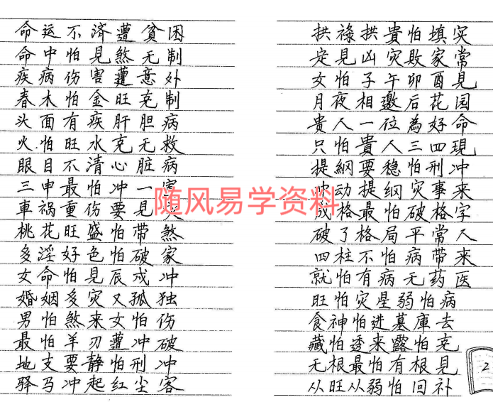 民间八字实用口诀集锦62双页
